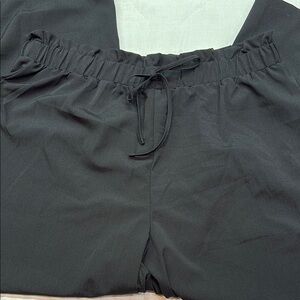 SHEIN Black Wide Leg Pants with Elastic Drawstring Waist Detail